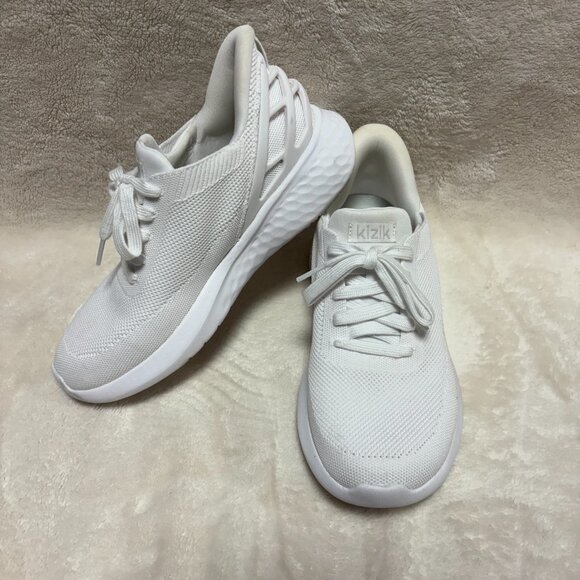 Kizik Womens Athens Sneaker Size 7.5 White Hands Free Step in Comfort Cushioning - Picture 1 of 13